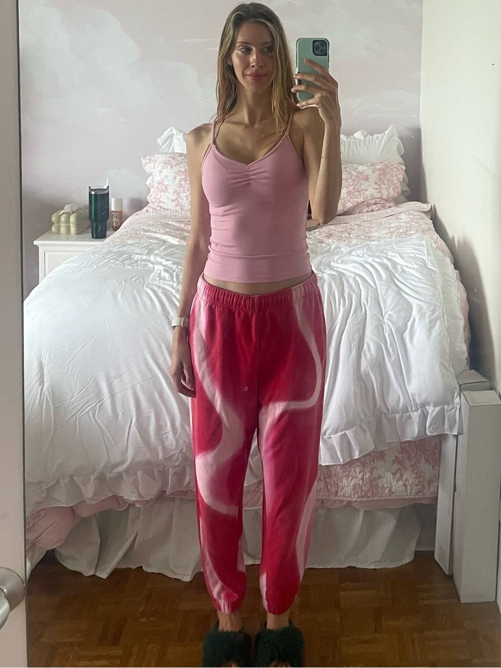 Women's Pink and Red tie dye sweatpants